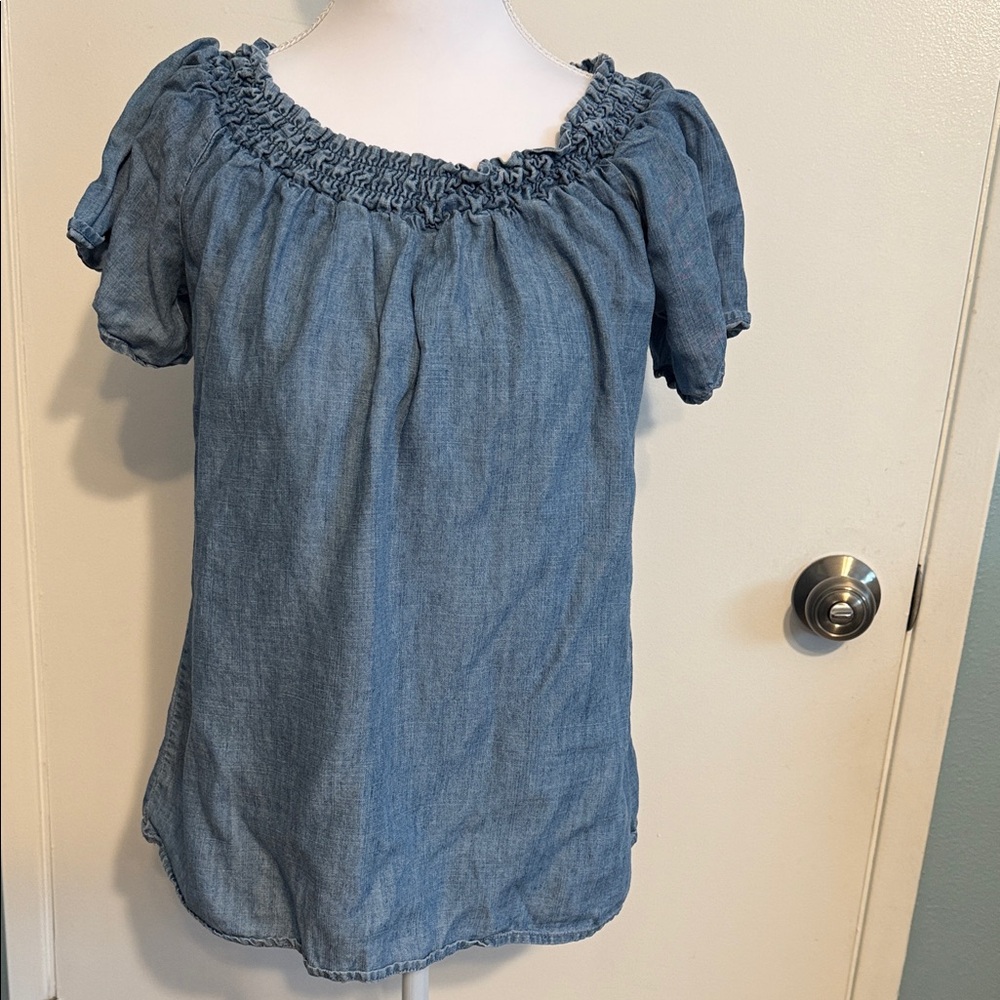 Michael Stars Chambray Blue Blouse